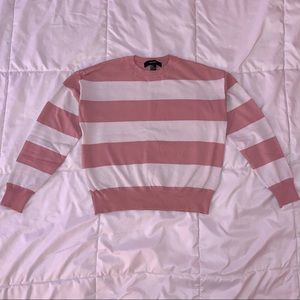 ONLY WORN TWICE Forever 21 Cute Pink & White Striped Sweater